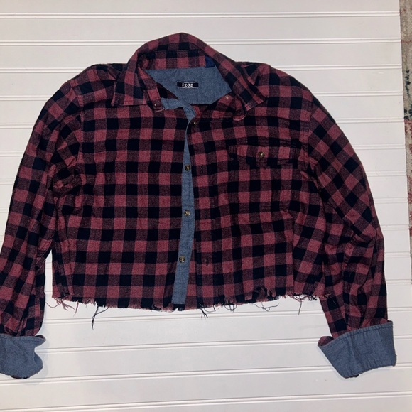 Reworked Grunge Vintage Cropped Motorcycle Izod Flannel - Picture 4 of 4